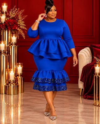 Royal Festive Peplum Dress