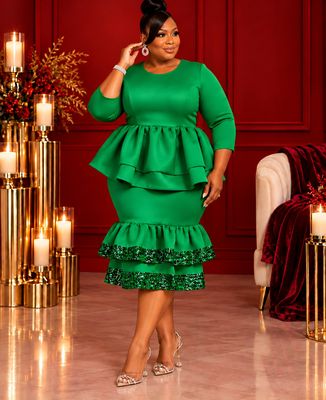 Kelly Festive Peplum Dress