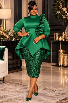 Emerald Highlight Sequin Dress
