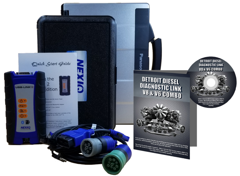 Detroit Diesel Diagnostic Link v8 & v6 Combo Professional License with NexIQ Scanner and Toughbook Dealer Package