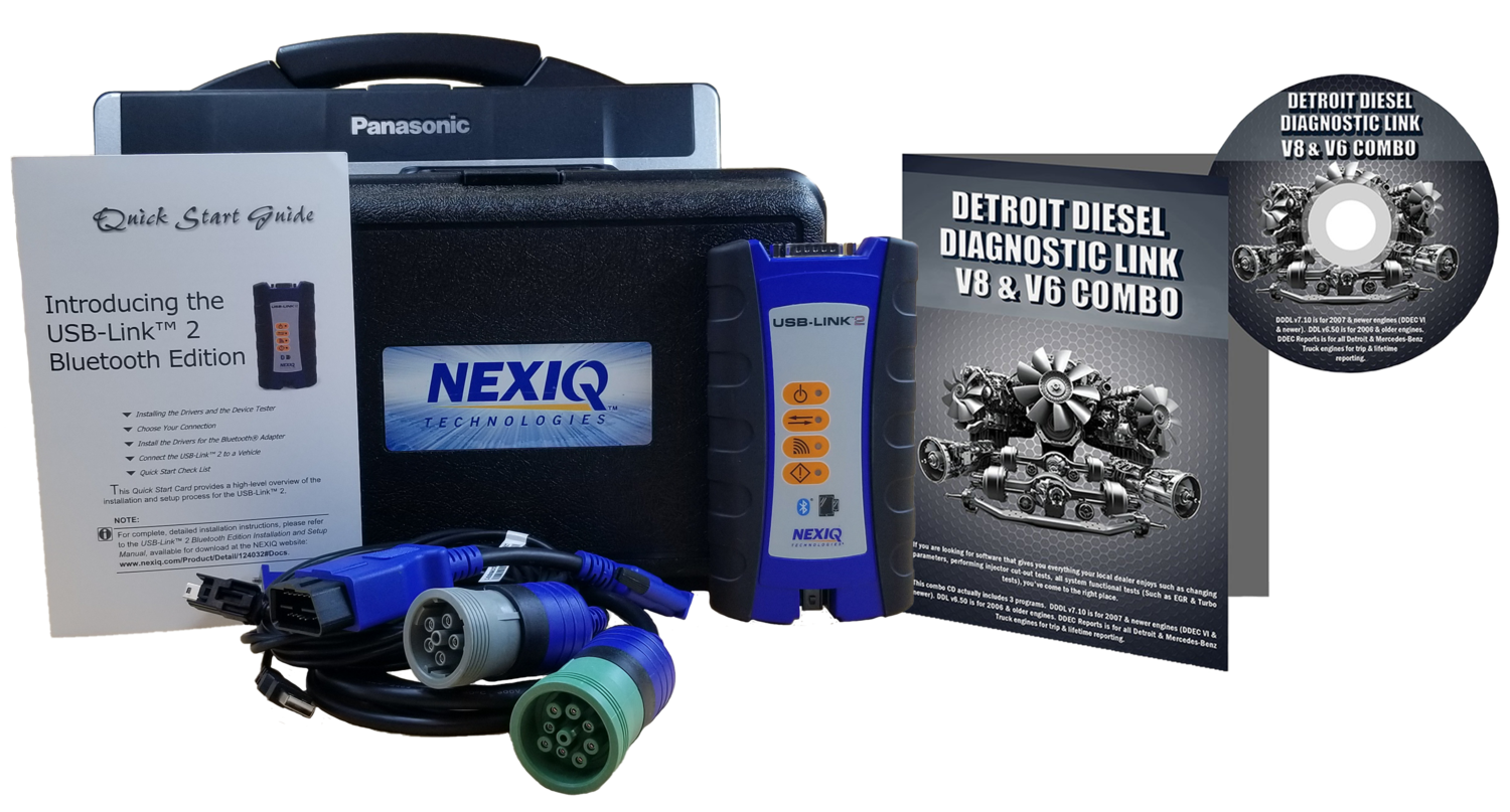 Detroit Diesel Diagnostic Link v8 & v6 Combo Standard License with NexIQ Scanner and Toughbook Dealer Package