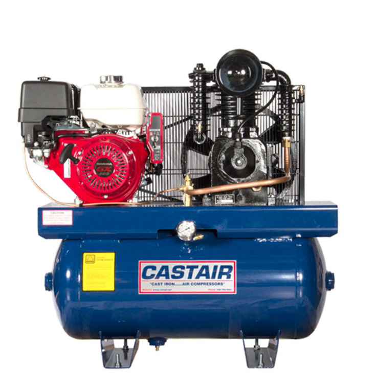 Castair, GX390, 13HP Gas Air Compressor 30gal Ingersoll Grainger Quincy