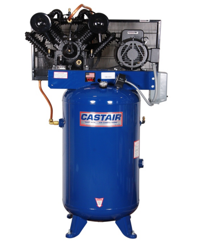 Castair 7.5HP Garage Air Compressor 2 Stage 80gal Commerical Grainger Ingersoll 80gallon
