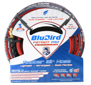 BluBird 3/8" x 100' Patriot Pro Rubber Air Hose