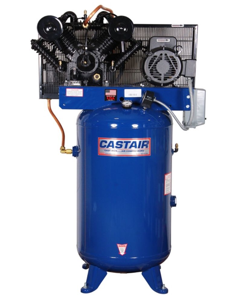 Castair 7.5HP Garage Air Compressor 2 Stage 80gal Commerical Grainger Ingersoll 80gallon Castair 7.5HP Garage Air Compressor 2 Stage 80gal Commerical Grainger Ingersoll 80gallon