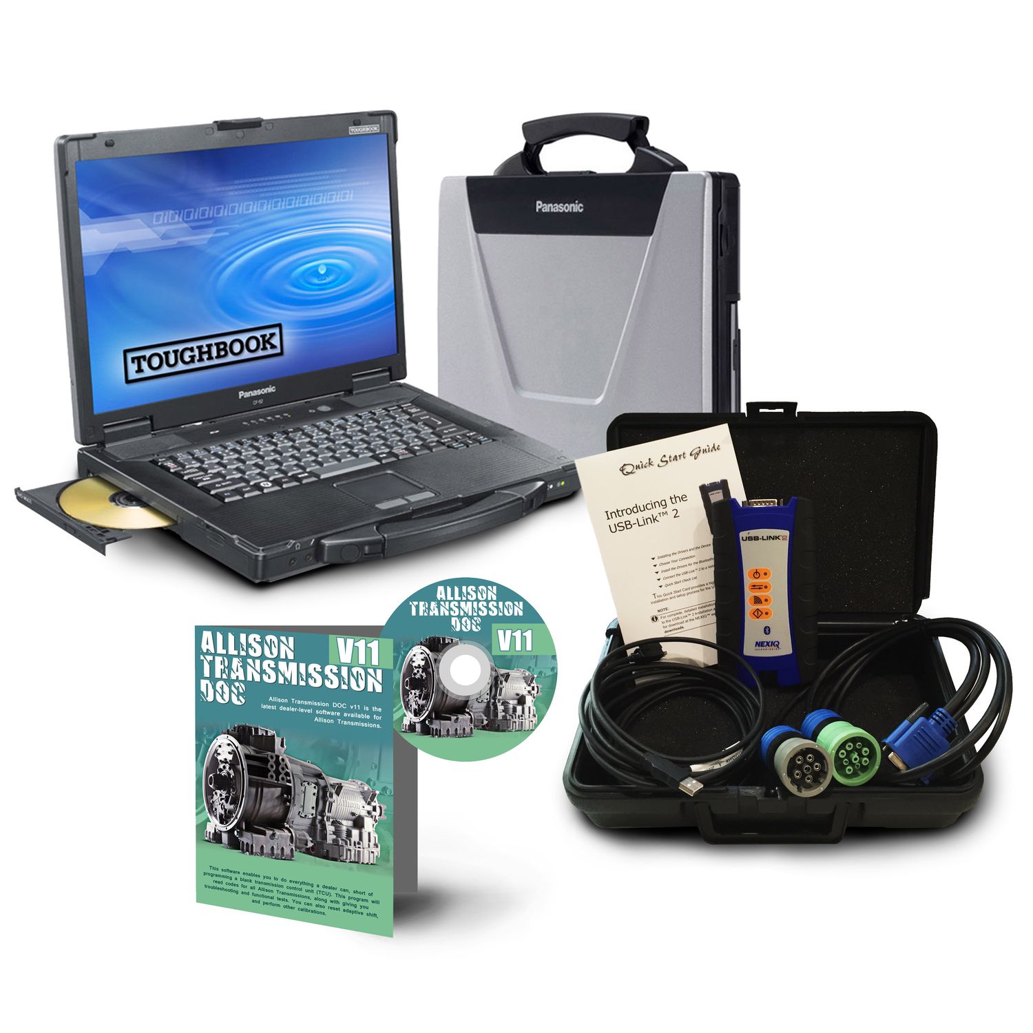 Allison DOC diagnostic solutions Toughbook Dealer Package with NexIQ USB Link 3