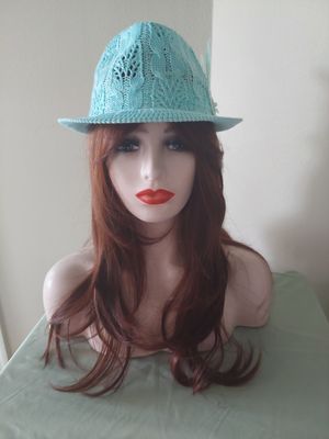 Aqua lacy fedora