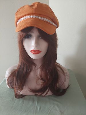 Tangerine newsboy hat