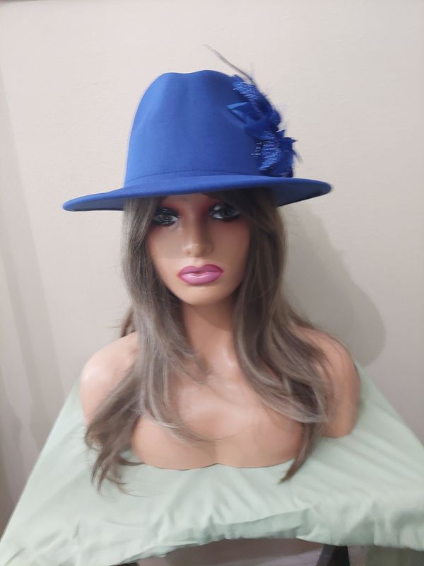 Big brim royal blue fedora