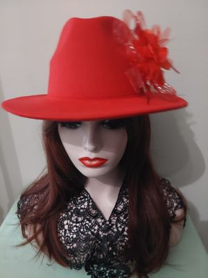 Red bi brim Fedora
