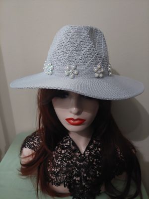 Big brim crocheted look fedora.