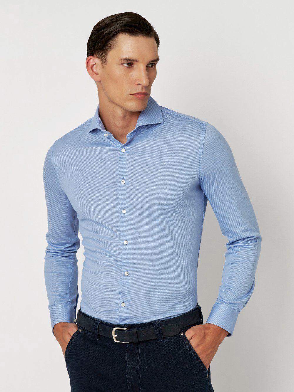 Shirt Blauw 67008-30 Luxury Line
