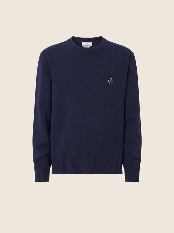 CREWNECK TRUI MIDNIGHT BLUE – WOL &amp; CASHMERE