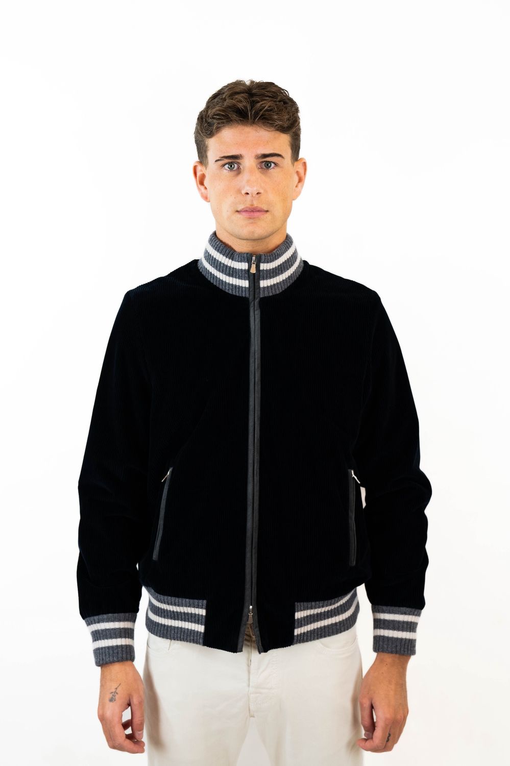 Bomber Corduroy Blauw/Grijs  2440 78144/52210/598