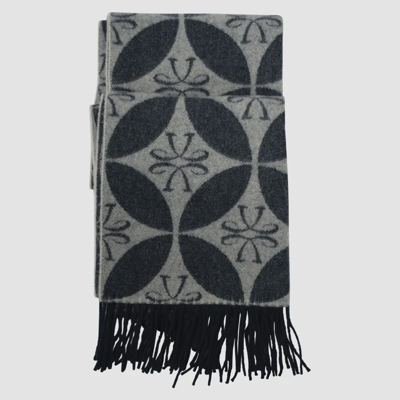 Jacob Cohën Jacquard Sjaal – Navy / Panna