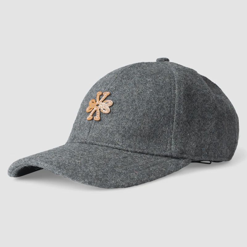 Jacob Cohën Melange Grey Wool Baseball Cap