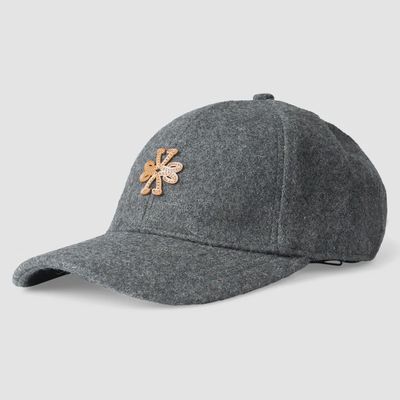 Jacob Cohën Melange Grey Wool Baseball Cap