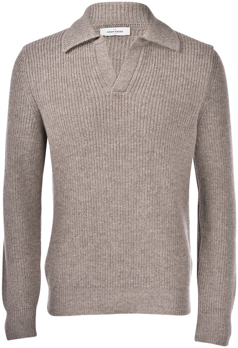 Buttonless Polo/Trui Taupe