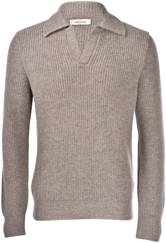 Buttonless Polo/Trui Taupe