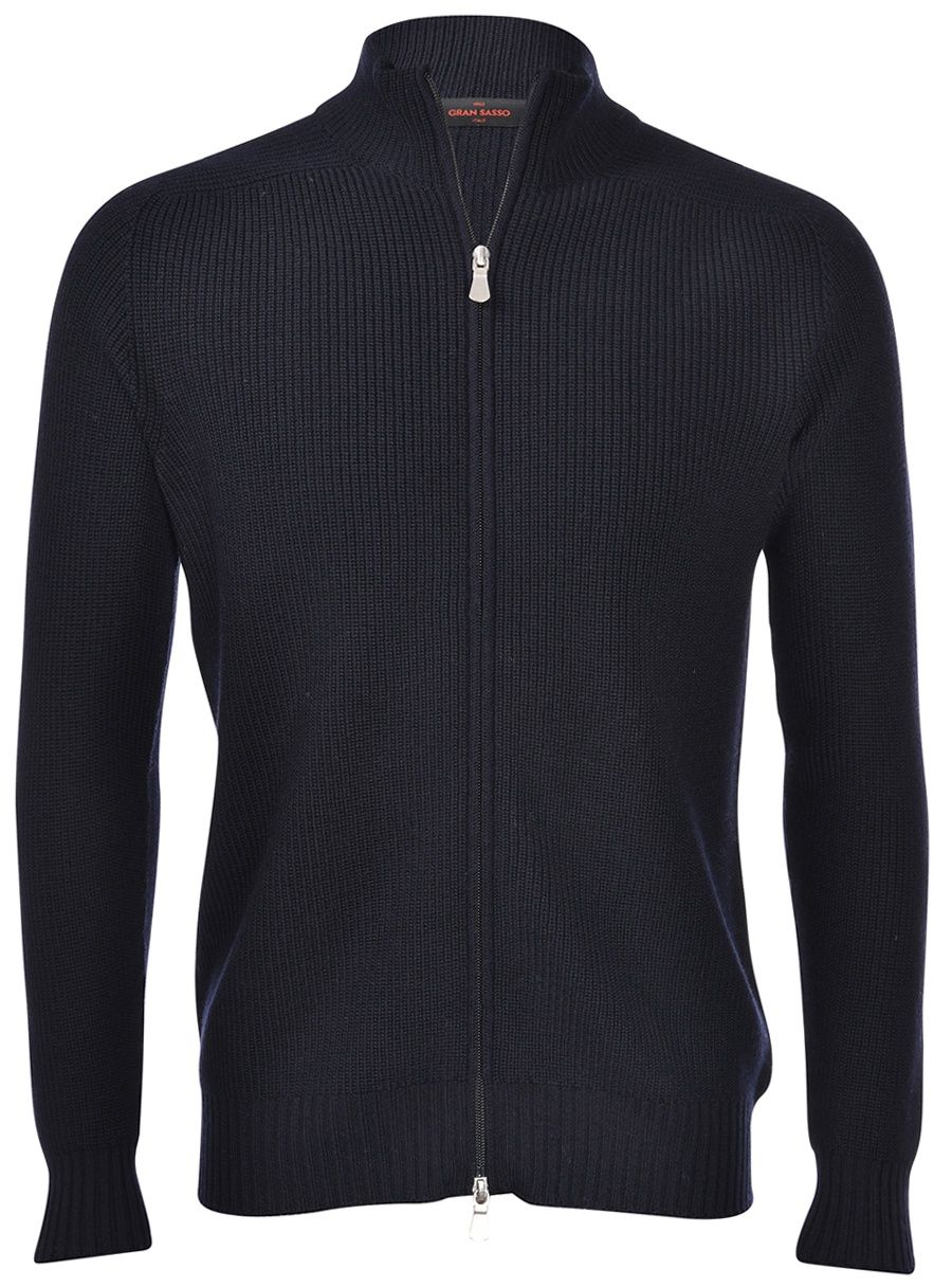 Rain Wool Vest/Zip Navy