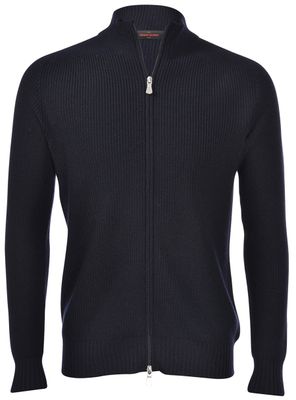 Rain Wool Vest/Zip Navy