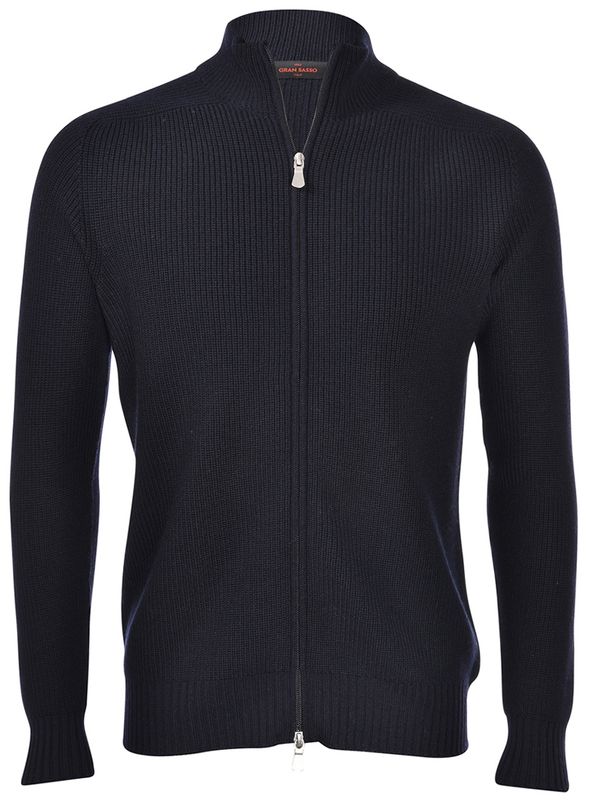 Rain Wool Vest/Zip Navy