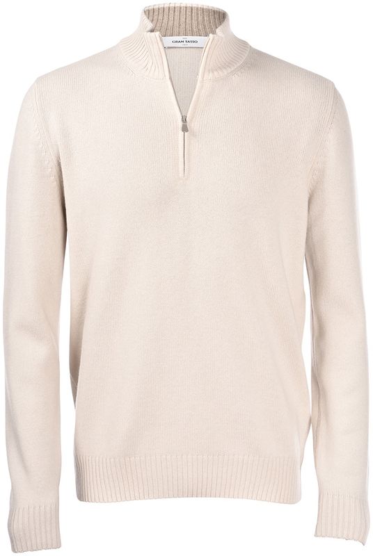 Quarter Zip Cashmere Blend L.Beige