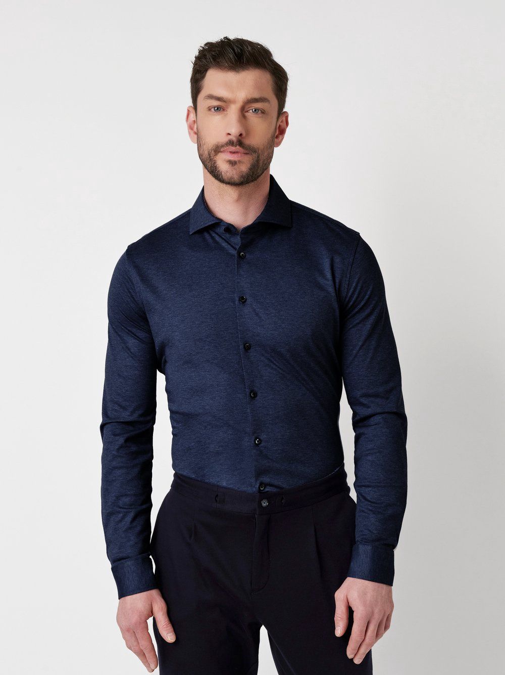 Shirt Navy Melange Col. 550 - Luxury Line