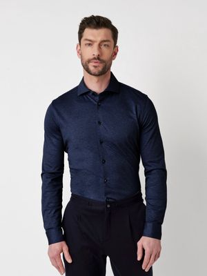 Shirt Navy Melange Col. 550 - Luxury Line