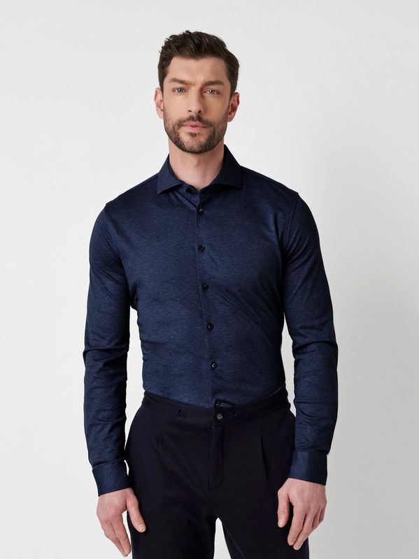 Shirt Navy Melange Col. 550 - Luxury Line