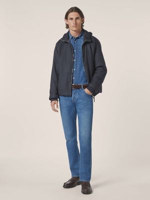 Navy Blue Technical Batavia Padded Jacket