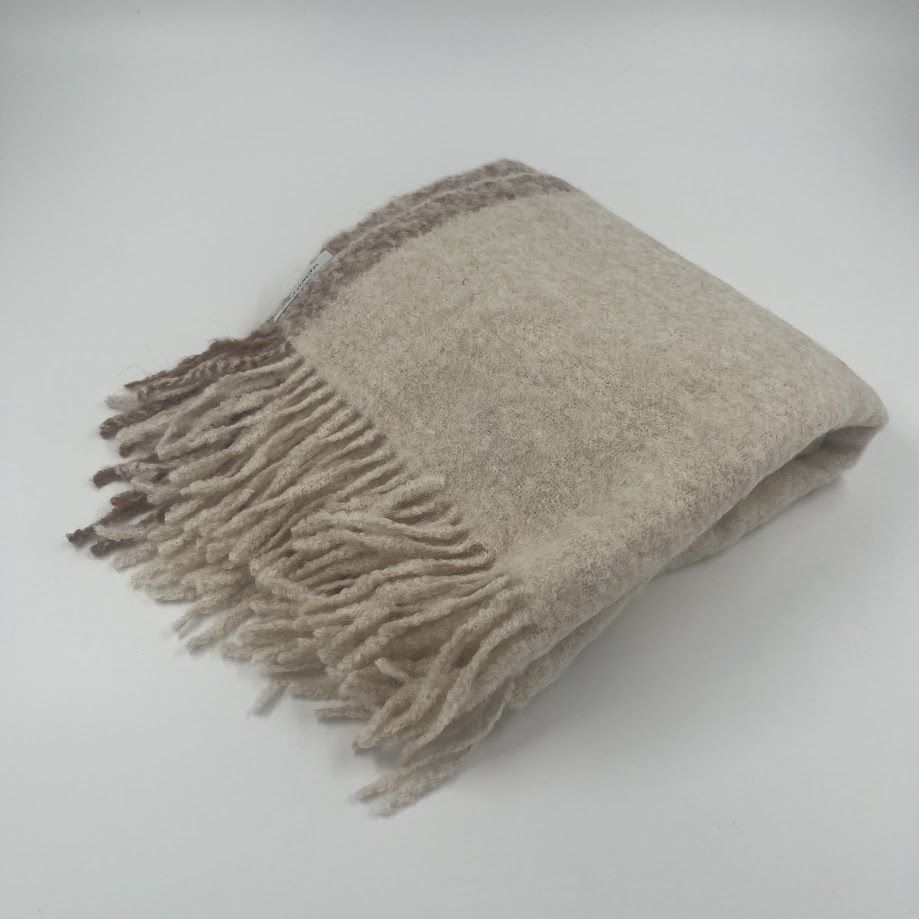 Alpaca Shawl Beige/Wit