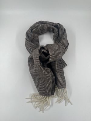 Wool Shawl Bruin/Grijs Herringbone