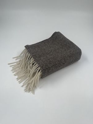 Wool Shawl Bruin/Grijs Herringbone