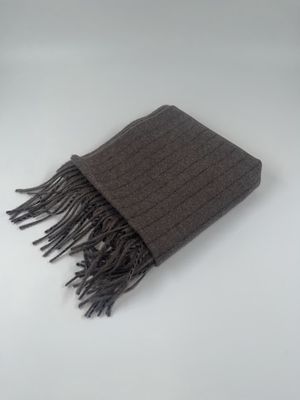 Wool Shawl Bruin Pinstripe