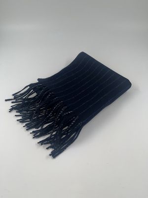 Wool Shawl Navy Pinstripe