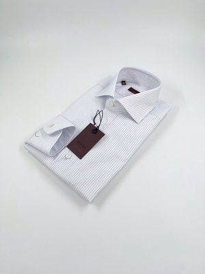Barba Journey Shirt – Wit/Blauw Streep - 0001