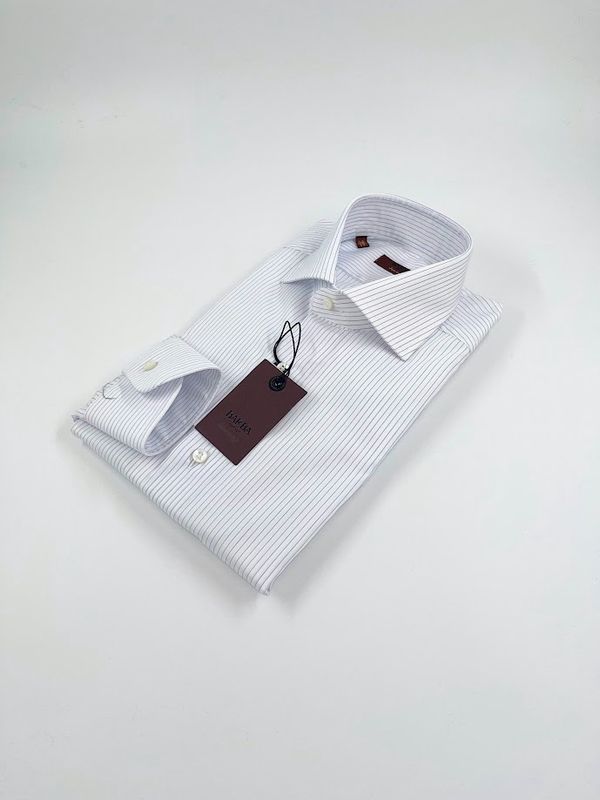 Barba Journey Shirt – Wit/Blauw Streep - 0001