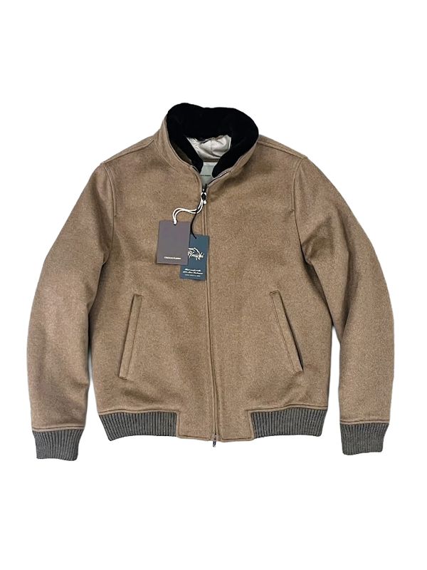 Cristiano Barbieri Bomber “Tiberio” – Bruin Pure Cashmere
