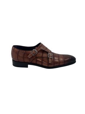 Fratelli Borgioli – Croco Cognac Double Monk + Riem  (2242 9550832)