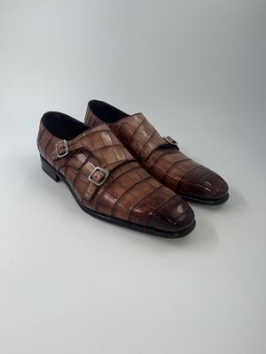 Fratelli Borgioli – Croco Cognac Double Monk + Riem  (2242 9550832)