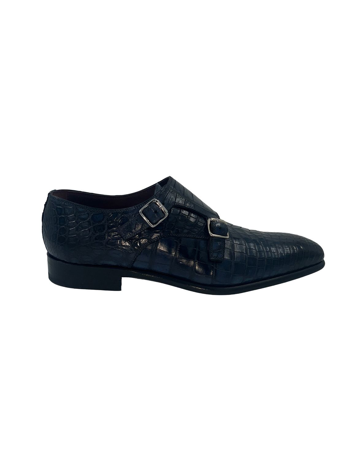 Fratelli Borgioli – Croco Blue Double Monk + Riem (2240 9550832)