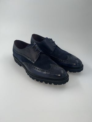 Fratelli Borgioli – Wingtip Navy Suede Veterschoen (2320 A1910790)