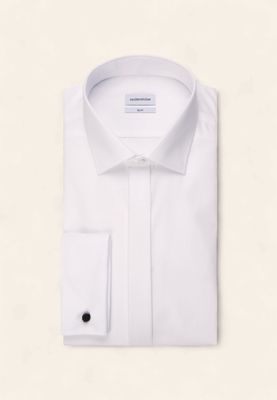 Seidensticker - Business Kent Smokingshirt Slim - Wit
