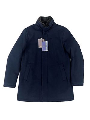 Cristiano Barbieri Overcoat “Connor” – Navy Loro Piana Wool