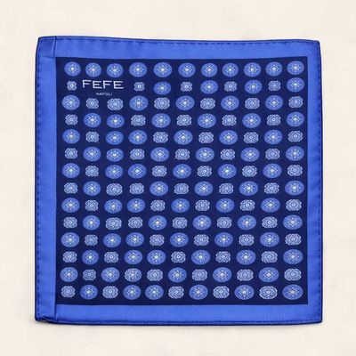 Pochet 100% Silk IJ4946_1000 Rosoni Blu