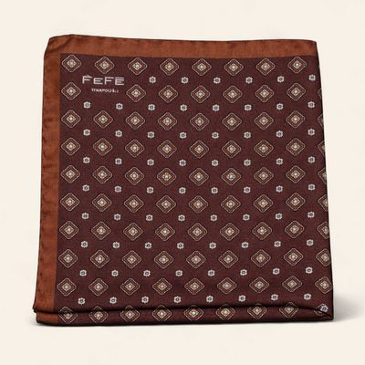 Pochet 100% Silk Rombus Brown IJ3817_1006