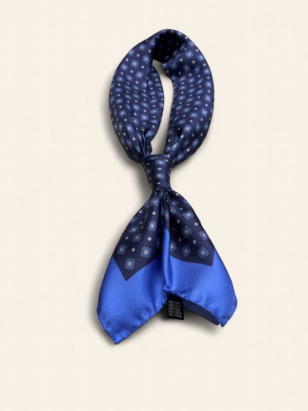 100% Silk bandana Rombus Blu BDNIJ3817_1000
