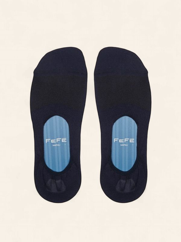 Navy Insole No Show Socks SOL21BLU