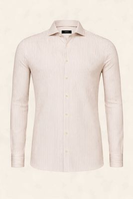 Desoto Luxury Line Overhemd Beige Wit Streep col. 833